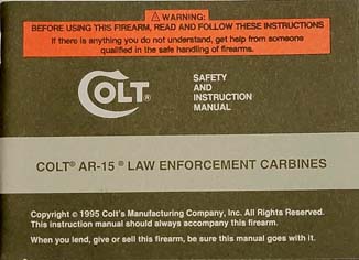 1995 ColtAR-15 Law Carbine Manual
